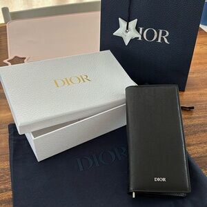 New Men’s Dior Vertical bifold wallet Black